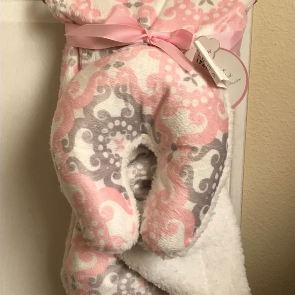 NWT 2-pc Baby Blanket with Head Support Pillow